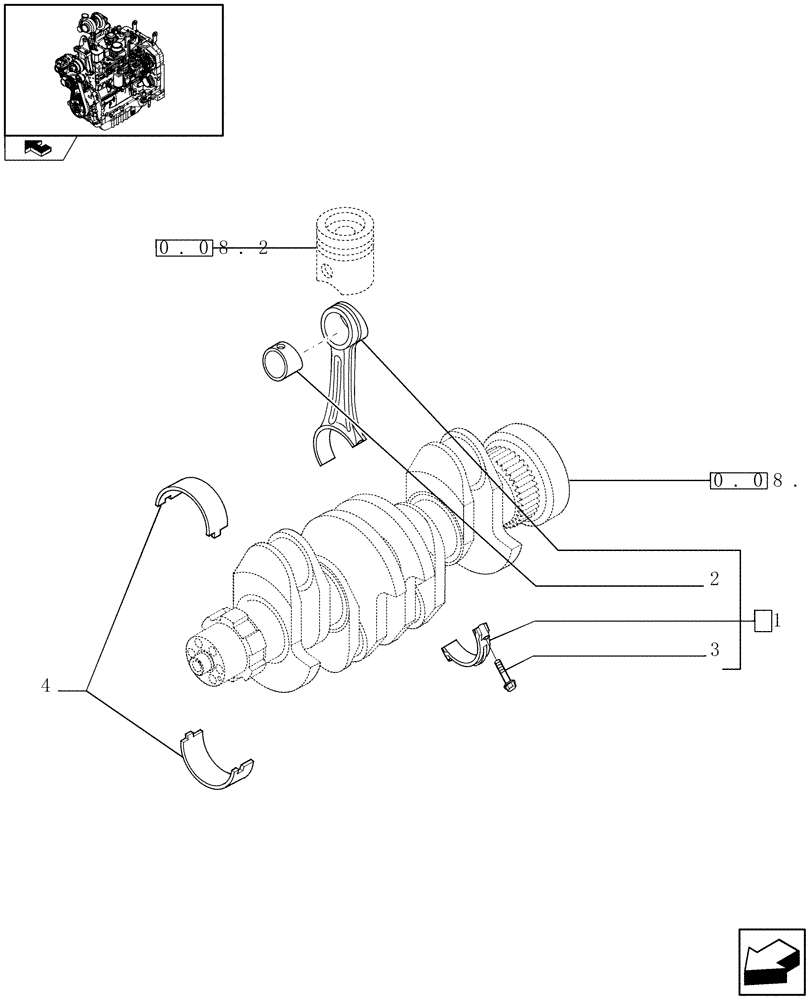 Схема запчастей Case IH FARMALL 85U - (0.08.1) - CONNECTING ROD (01) - ENGINE