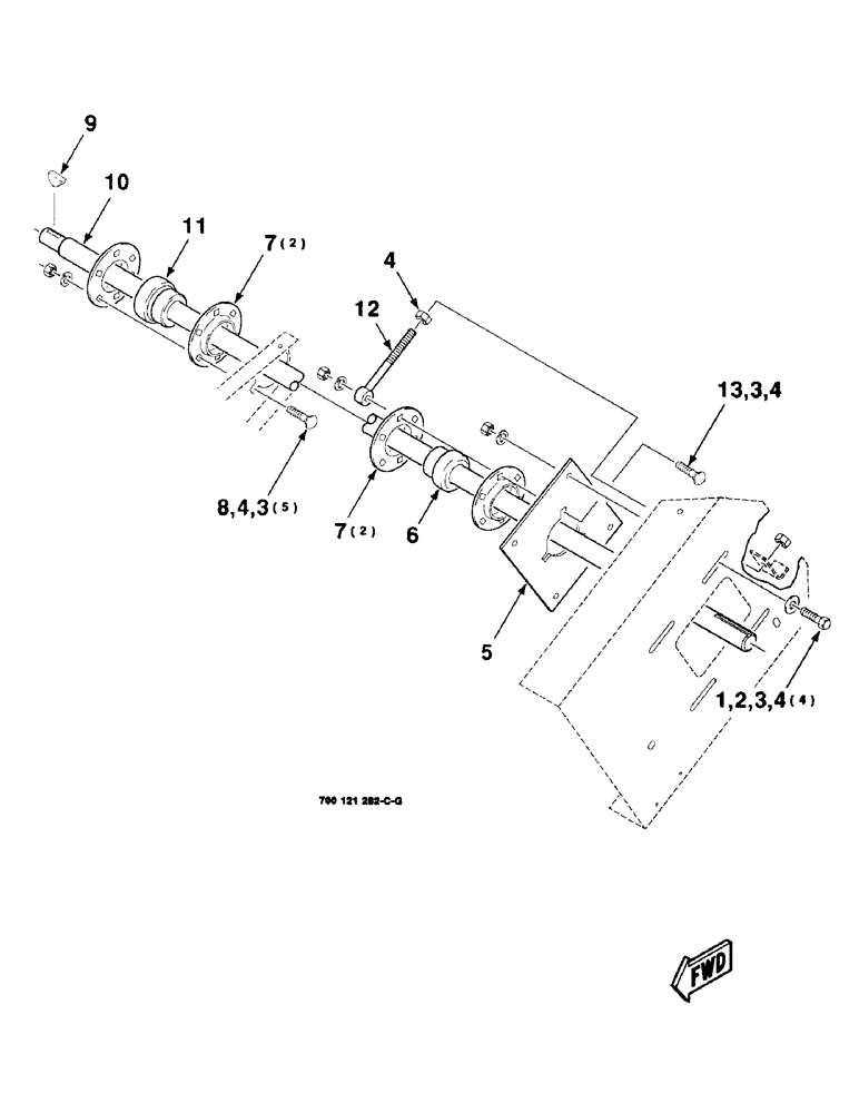 Схема запчастей Case IH 8820 - (2-04) - SICKLE DRIVE ASSEMBLY, LEFT, 21 FOOT (09) - CHASSIS