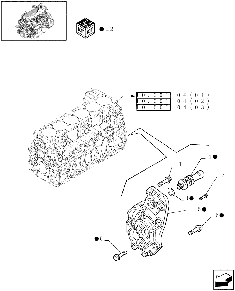 Схема запчастей Case IH 7010 - (10.304.01) - PUMP, ENGINE OIL - 7010 (10) - ENGINE