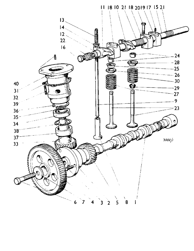 Схема запчастей Case IH 880A - (008) - CAMSHAFT, VALVE MECHANISM, AND INJECTION PUMP DRIVE (01) - ENGINE