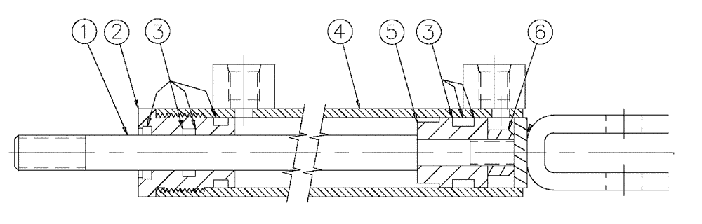 Схема запчастей Case IH 438 - (07-001) - CYLINDER, 6” AUGER GATE Hydraulic Components