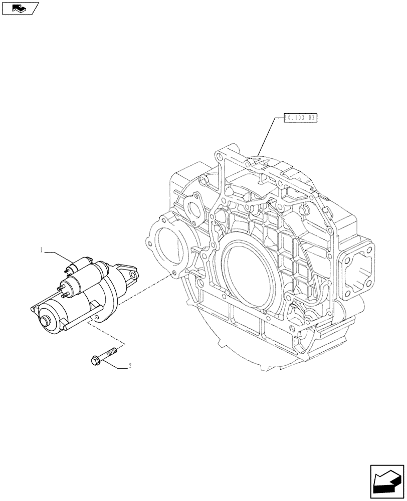 Схема запчастей Case IH F4HE9687Z J100 - (55.201.01) - STARTER MOTOR (2852177-2852176) (55) - ELECTRICAL SYSTEMS