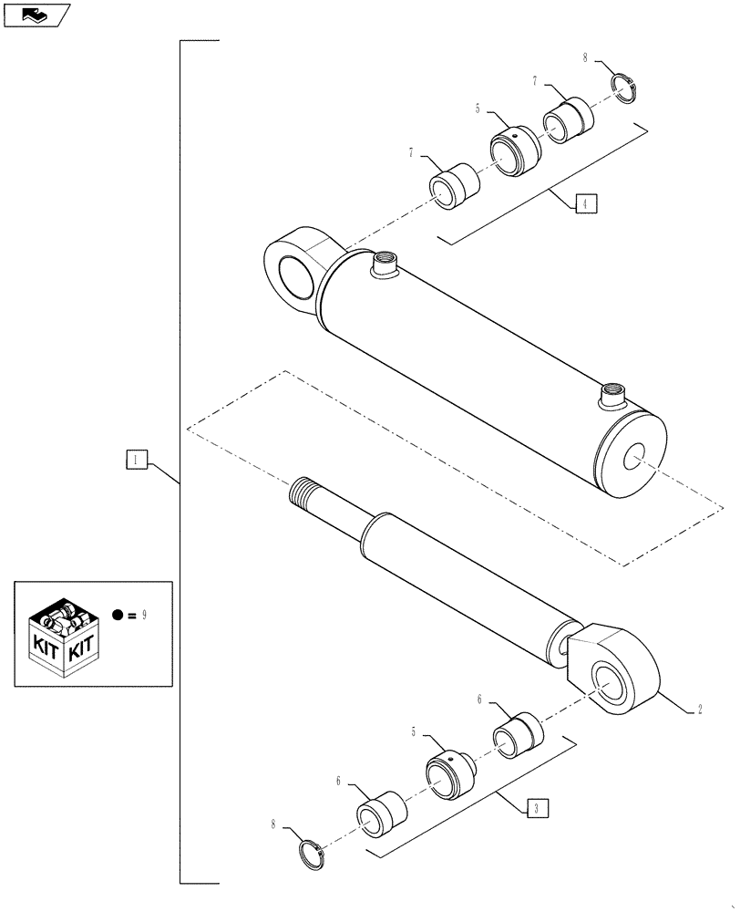 Схема запчастей Case IH 3330 - (35.900.16) - FOLD CYLINDER, 120’ INNER BOOM (35) - HYDRAULIC SYSTEMS