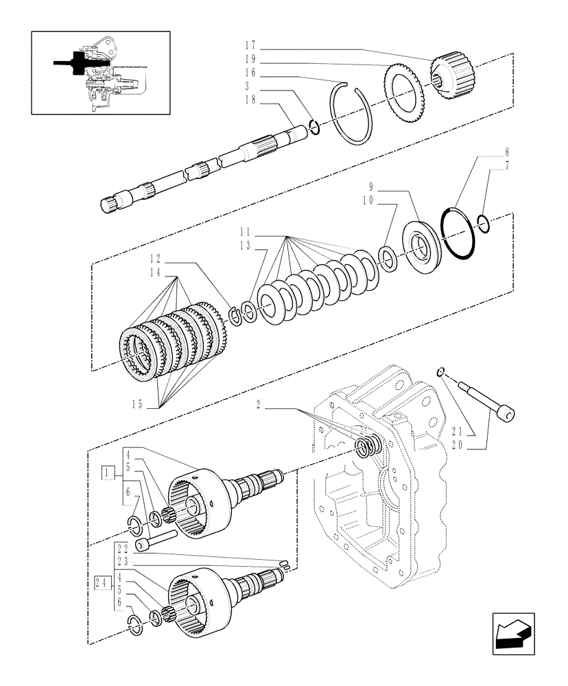 Схема запчастей Case IH MXU100 - (1.80.7[01]) - PTO, CLUTCH - SHAFT CONTROL PTO ASSY AND CLUTCH PLATES (07) - HYDRAULIC SYSTEM