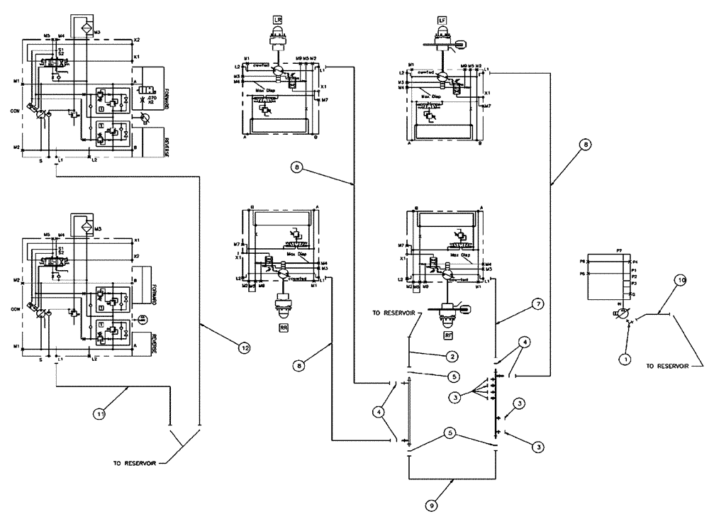 Схема запчастей Case IH SPX4410 - (06-023) - CASE DRAIN HYDRAULIC GROUP Hydraulic Plumbing