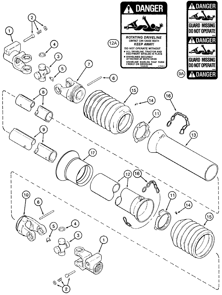 Схема запчастей Case IH 635 - (60.600.07) - DRIVE SHAFT, CROSS DRUM, 6 ROW WIDE AND 4 ROW WIDE (60) - PRODUCT FEEDING