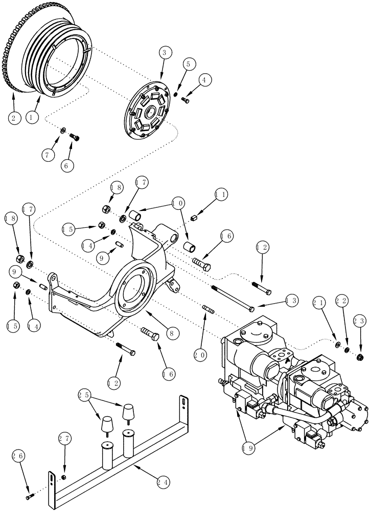 Схема запчастей Case IH CPX610 - (06-03) - FAN PULLEY AND HYDROSTATIC PUMP DRIVE (03) - POWER TRAIN