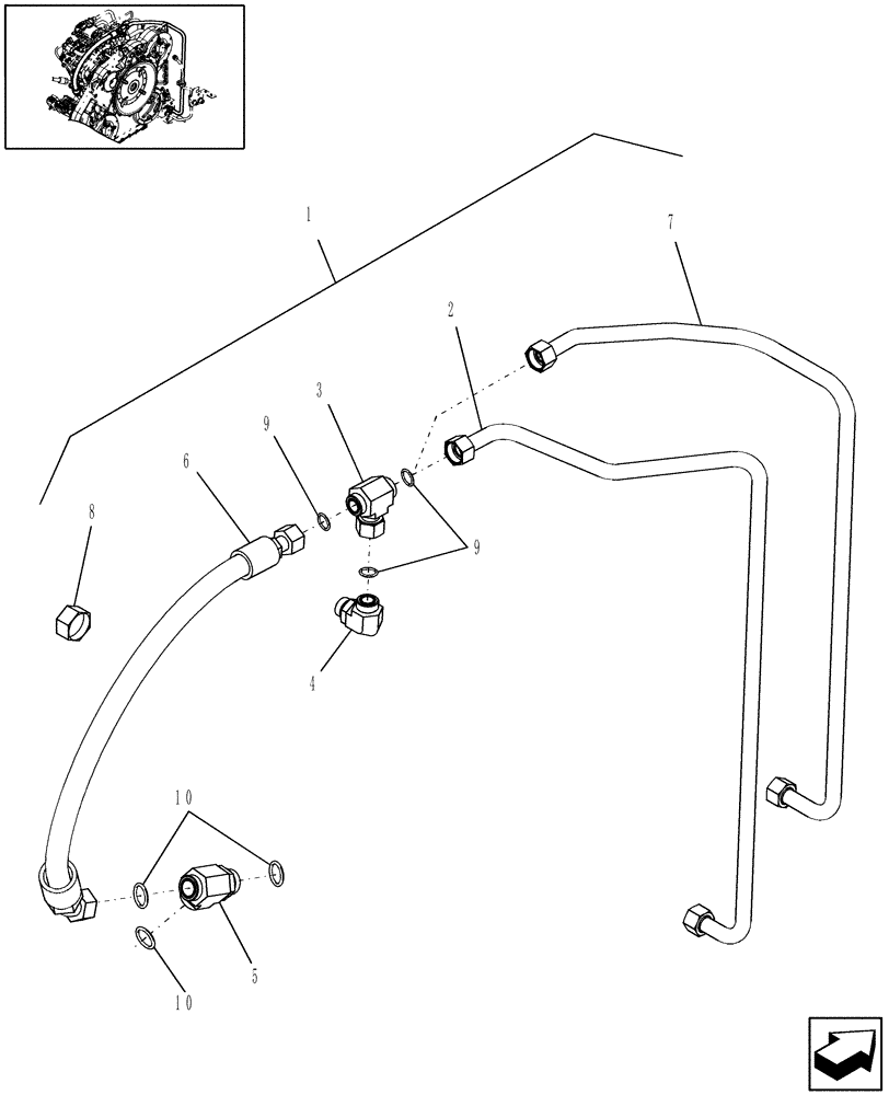 Схема запчастей Case IH 7010 - (10.408.06) - KIT, COOL OIL BYPASS - HYDRO DRIVE - 9010 (10) - ENGINE