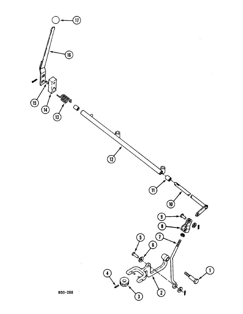 Схема запчастей Case IH 248 - (6-518) - POWER TAKE OFF LEVER AND CONNECTIONS (06) - POWER TRAIN