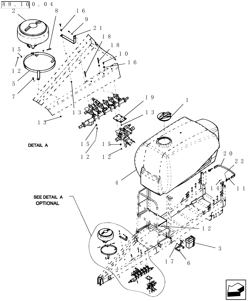 Схема запчастей Case IH 100 - (39.100.39) - TANK - ASSEMBLY, CART (39) - FRAMES AND BALLASTING