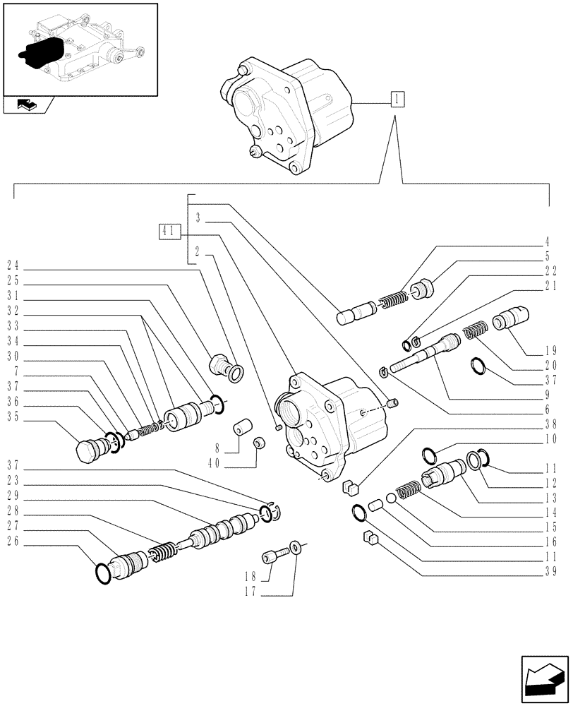 Схема запчастей Case IH FARMALL 90 - (1.82.4/ A) - LIFTER DISTRIBUTOR AND VALVES - BREAKDOWN (07) - HYDRAULIC SYSTEM