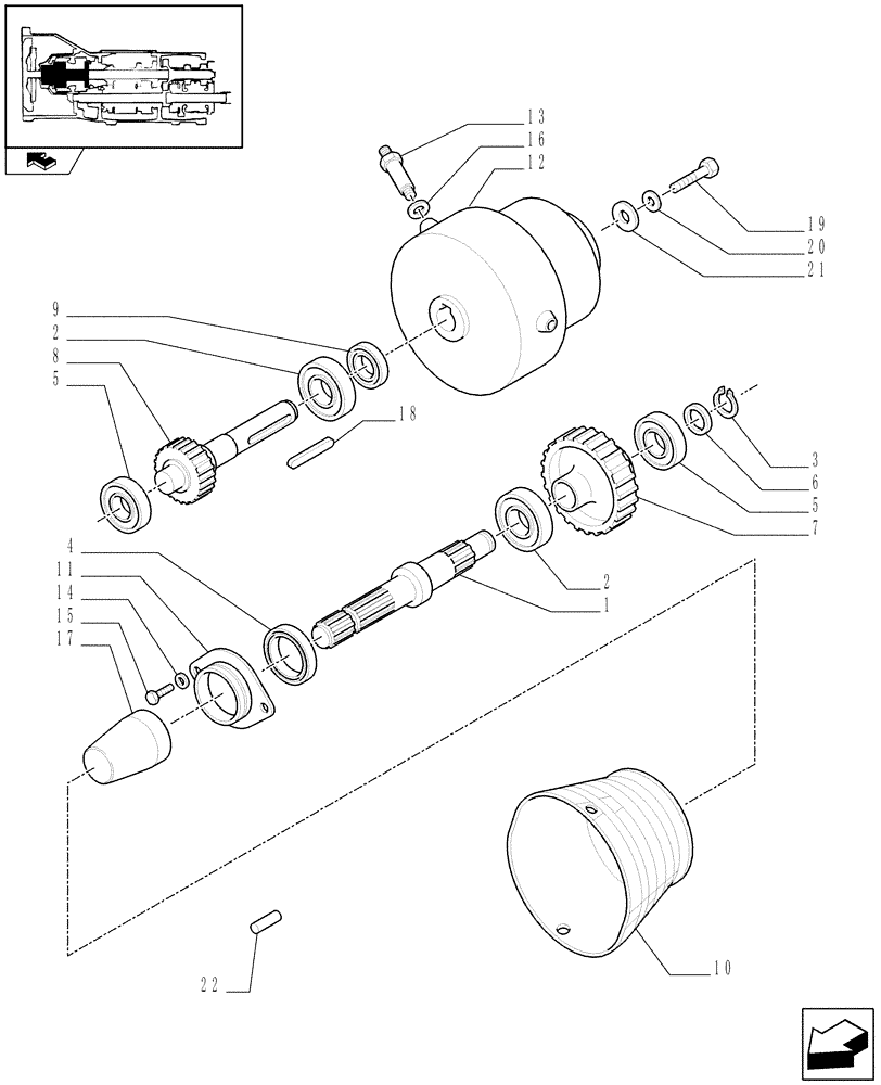 Схема запчастей Case IH FARMALL 75C - (1.80.5[02]) - FRONT HPL AND PTO CHASSIS MOUNTED - POWER TAKE-OFF (VAR.330404-331404-332404-333404-330789) (07) - HYDRAULIC SYSTEM