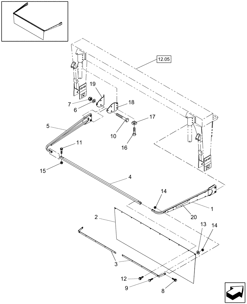 Схема запчастей Case IH DC132F - (08.06) - REAR SKIRT (08) - SHEET METAL