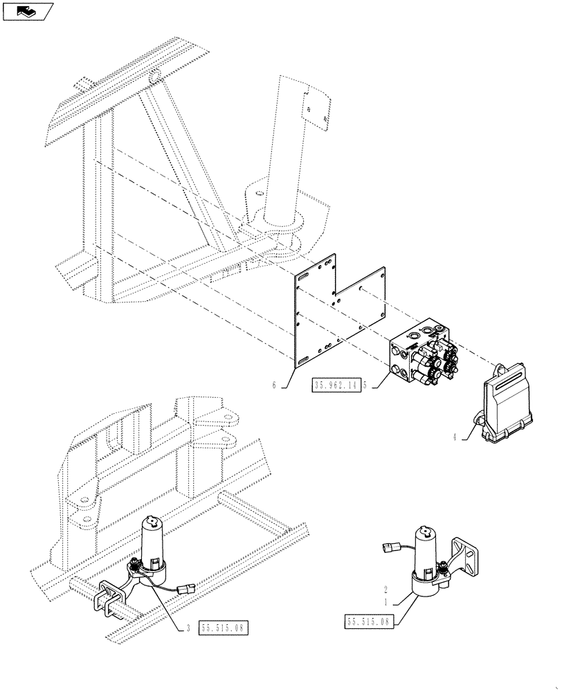 Схема запчастей Case IH 4430 - (55.515.06) - AUTOBOOM CONTROL KIT, 120 BOOM (55) - ELECTRICAL SYSTEMS