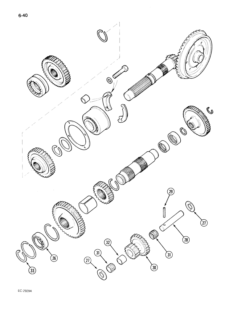 Схема запчастей Case IH 395 - (6-040) - RANGE TRANSMISSION, MFD TRACTOR (CONTD) (06) - POWER TRAIN