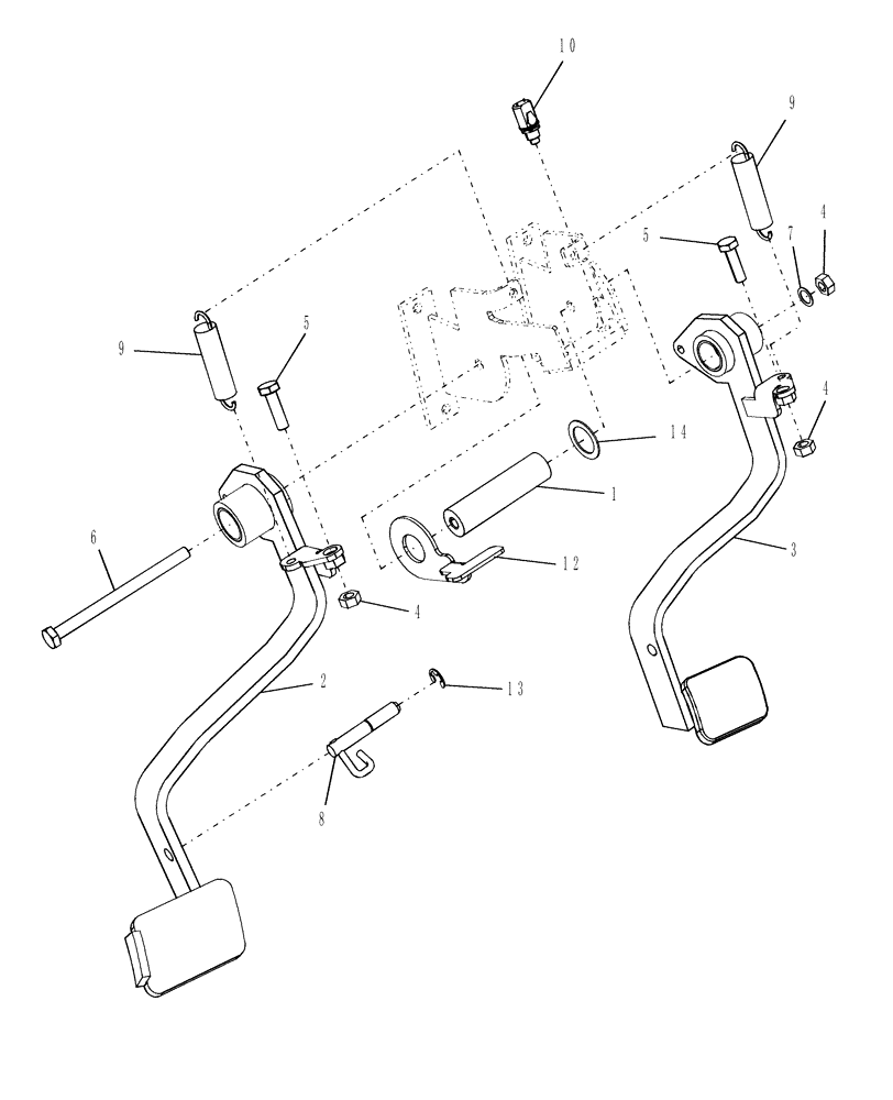 Схема запчастей Case IH FARMALL 40 - (03.55) - DUAL BRAKE PEDALS (03) - TRANSMISSION