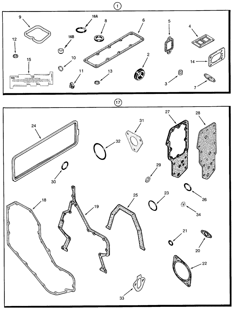 Схема запчастей Case IH 5220 - (2-62) - ENGINE GASKET KITS, VALVE GRIND KIT, 4T-390 ENGINE, 4TA-390 ENGINE (02) - ENGINE