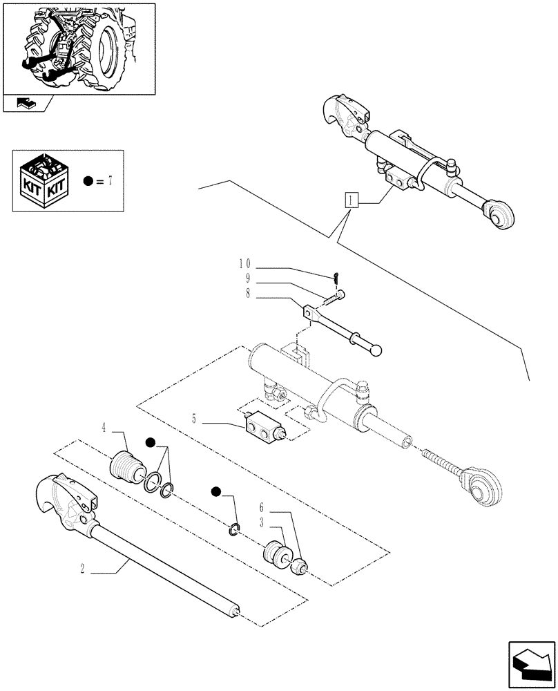 Схема запчастей Case IH FARMALL 95N - (1.89.6/08A) - HYDRAULIC THIRD - POINT TOP LINK - BREAKDOWN (09) - IMPLEMENT LIFT