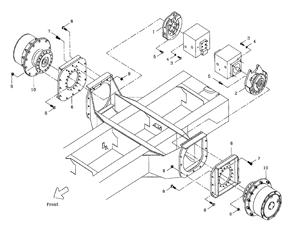 Схема запчастей Case IH AUSTOFT - (A02-04) - BRAKE CALIPER MOUNTS (REAR AXLE) Mainframe & Functioning Components