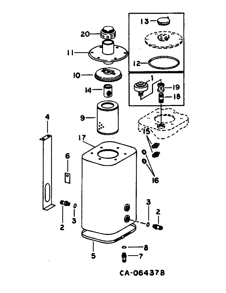 Схема запчастей Case IH 1460 - (10-80) - HYDRAULICS, HYDRAULIC RESERVOIR, S/N 22001 AND ABOVE (07) - HYDRAULICS