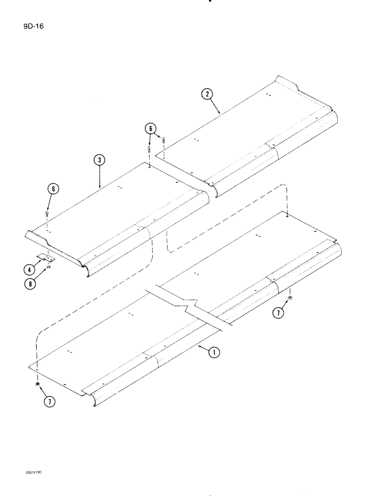 Схема запчастей Case IH 1020 - (9D-16) - BOTTOM SHIELDS (58) - ATTACHMENTS/HEADERS