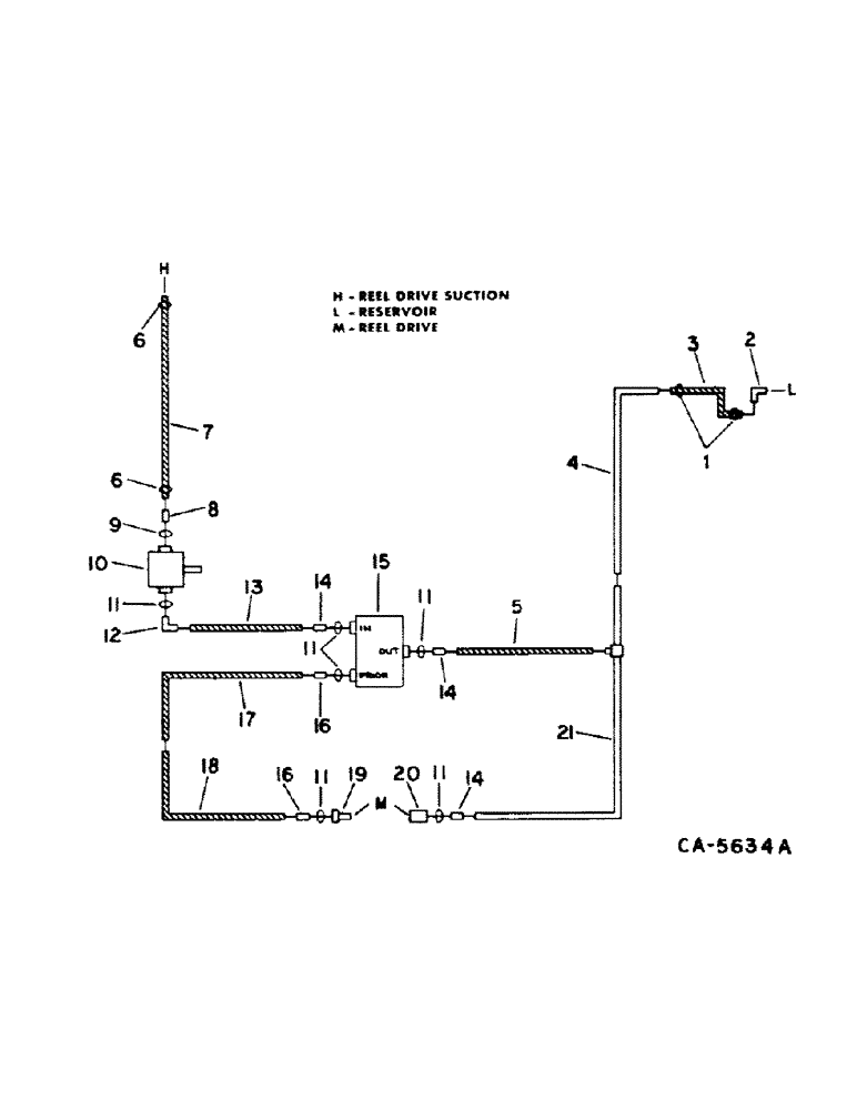 Схема запчастей Case IH 1440 - (10-16) - HYDRAULICS, REEL DRIVE DIAGRAM, SERIAL NO. 20000 AND BELOW (07) - HYDRAULICS