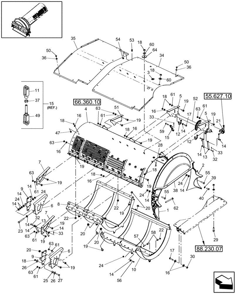 Схема запчастей Case IH 8120 - (66.360.09) - FRAME, SEPARATOR (66) - THRESHING