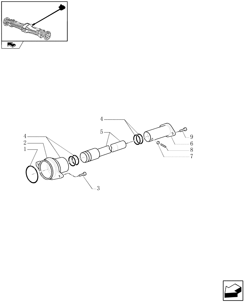 Схема запчастей Case IH PUMA 125 - (1.38.8) - WATERPROOFING FOR FIXED FRONT AXLE - SLEEVE, SHIELD & FLANGE (VAR.330448-336449) (04) - FRONT AXLE & STEERING