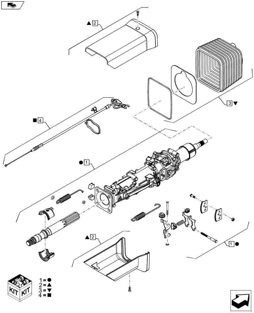 Схема запчастей Case IH QUADTRAC 600 - (41.204.04) - STEERING COLUMN ASSEMBLY (41) - STEERING