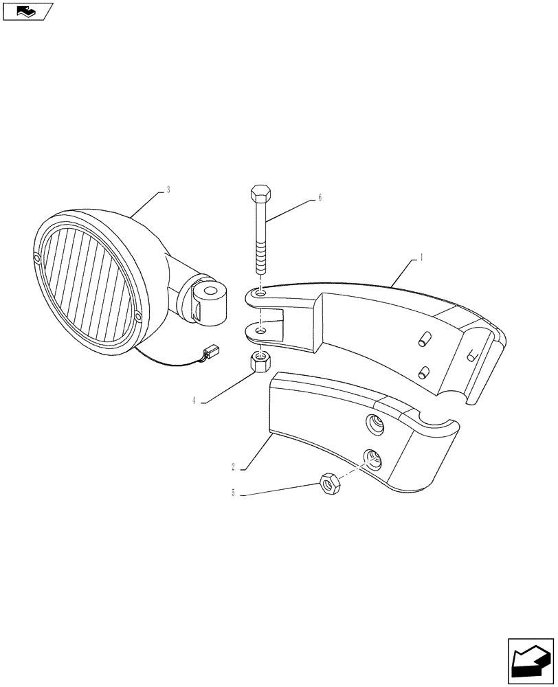 Схема запчастей Case IH PUMA 130 - (55.404.04) - VAR - 330661, 331661 - WORK LAMP - GRAB RAIL (55) - ELECTRICAL SYSTEMS