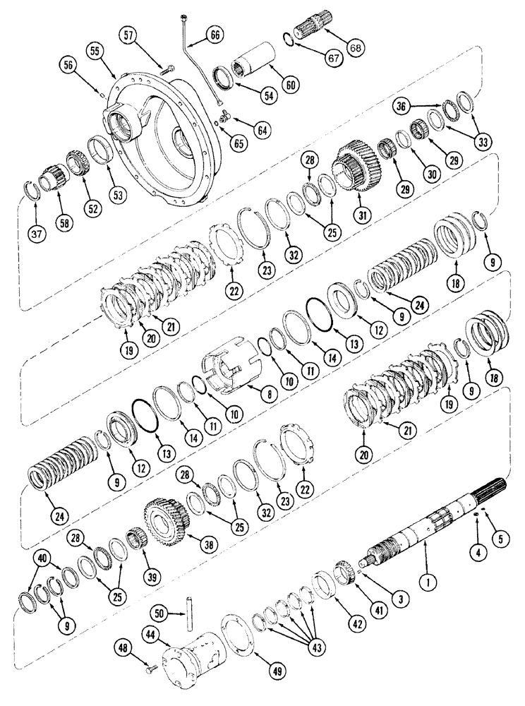 Схема запчастей Case IH 7220 - (6-006) - TRANSMISSION SPEED, INPUT SHAFT WITH CREEPER (06) - POWER TRAIN