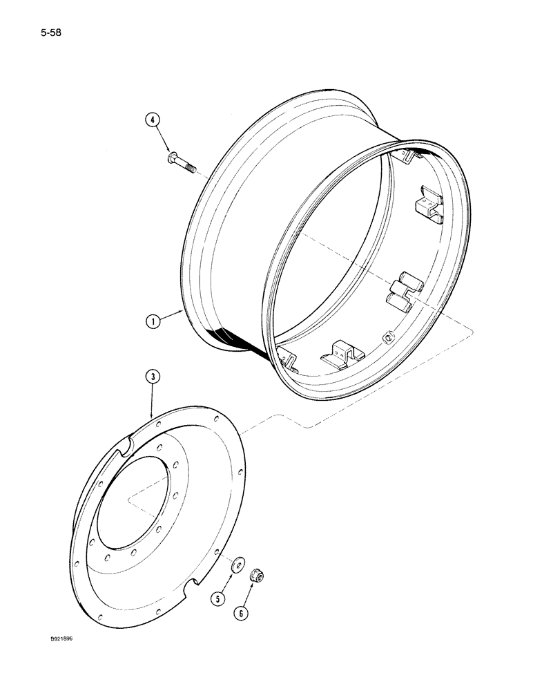 Схема запчастей Case IH 7130 - (5-058) - FRONT WHEELS, MFD TRACTOR, WITH 3-3/4 INCH DISC OFFSET, IF EQUIPPED (05) - STEERING