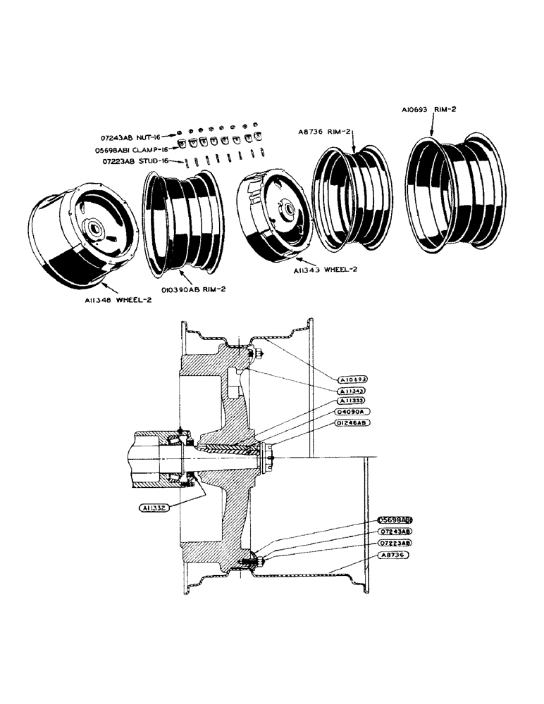 Схема запчастей Case IH 900 - (094) - REAR WHEELS, FOR 14-34, 15-34 AND 18-26 TIRES (06) - POWER TRAIN