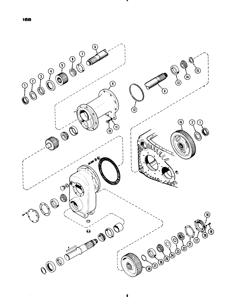 Схема запчастей Case IH 730 SERIES - (158) - REAR AXLE, HIGH CLEARANCE (06) - POWER TRAIN