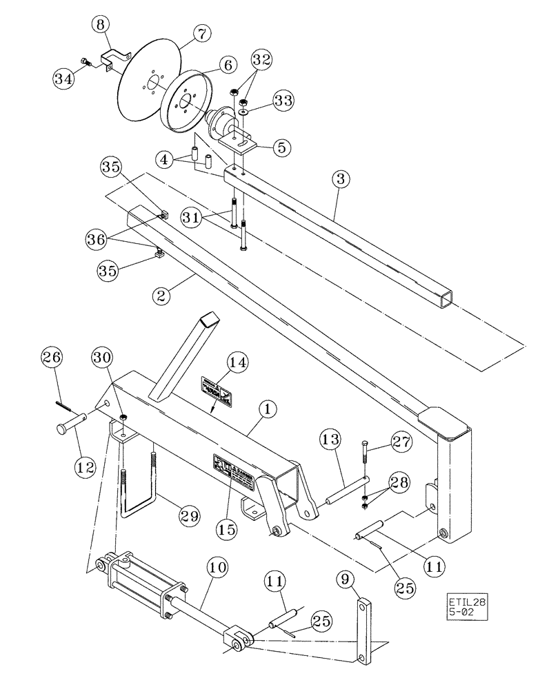 Схема запчастей Case IH 5310 - (75.200.11) - SINGLE FOLD ROW MARKER (09) - CHASSIS/ATTACHMENTS