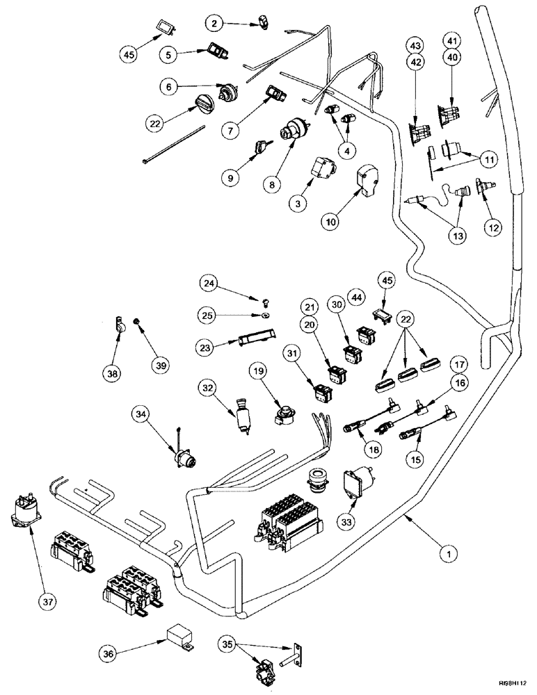 Схема запчастей Case IH MX180 - (4-018) - HARNESS, CAB, EUROPE ONLY (04) - ELECTRICAL SYSTEMS