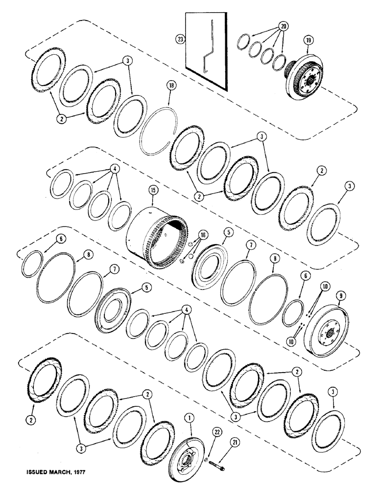 Схема запчастей Case IH 1570 - (121A) - CLUTCH, C2 AND C3 CLUTCHES, USED PRIOR TO TRANSMISSION SERIAL NUMBER 10057502 (06) - POWER TRAIN