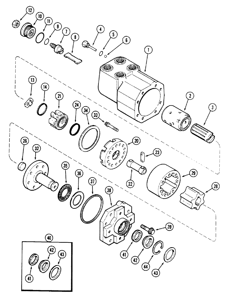 Схема запчастей Case IH 4694 - (5-128) - FRONT STEERING PUMP AND VALVE (05) - STEERING