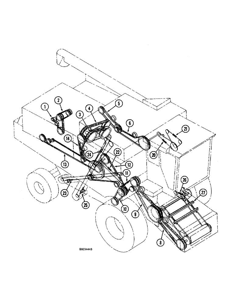 Схема запчастей Case IH 2166 - (1-16) - PICTORIAL INDEX, BELTS, CHAINS (00) - PICTORIAL INDEX