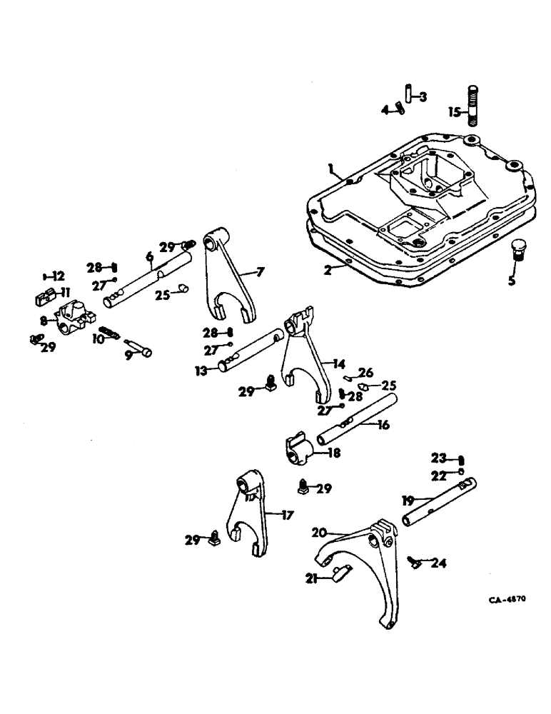 Схема запчастей Case IH 4586 - (07-10) - DRIVE TRAIN, TRANSMISSION CONTROLS, INTERNAL (04) - Drive Train