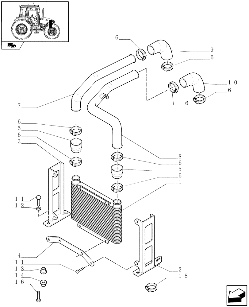 Схема запчастей Case IH FARMALL 60 - (1.19.1[02]) - INTERCOOLER AND RELATED PARTS - C6750 (02) - ENGINE EQUIPMENT