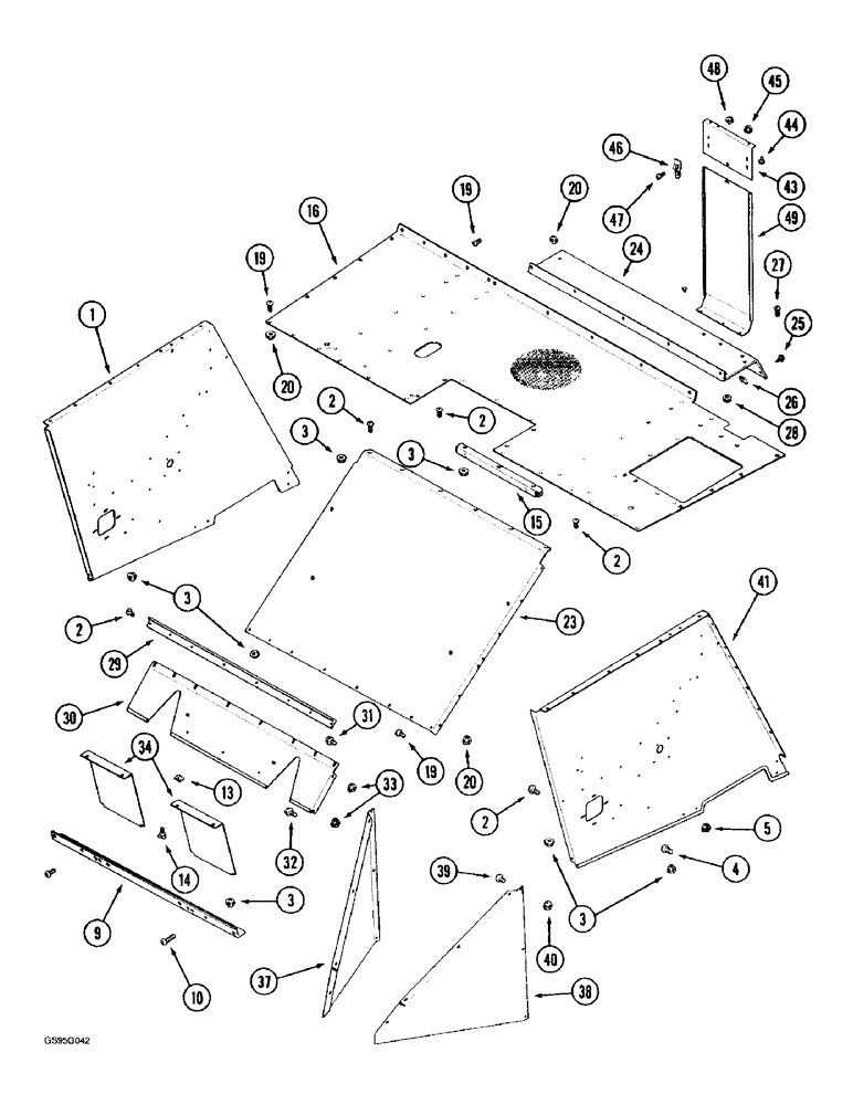 Схема запчастей Case IH 1670 - (9H-08) - SEPARATOR SIDES (12) - CHASSIS