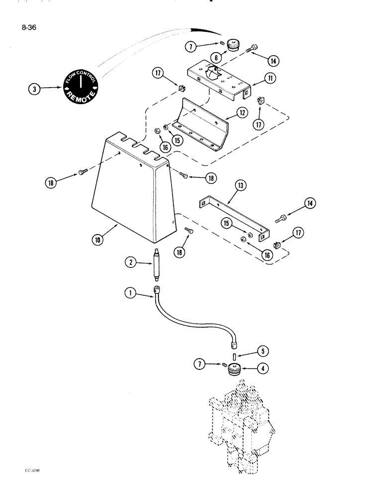 Схема запчастей Case IH 2096 - (8-036) - REMOTE FLOW CONTROL KITS (08) - HYDRAULICS