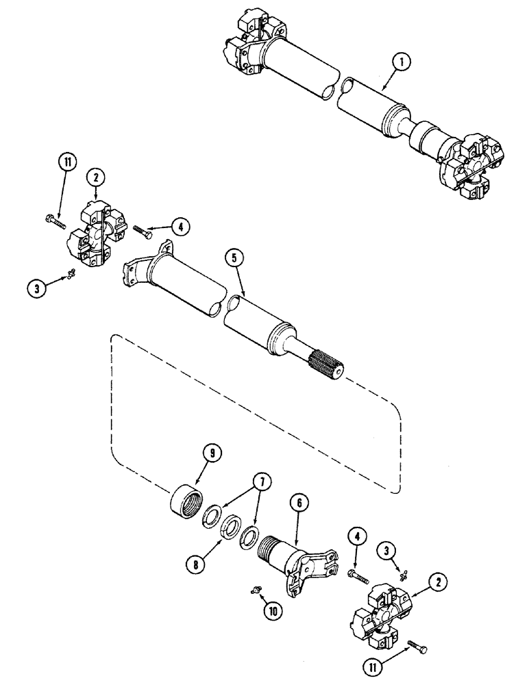 Схема запчастей Case IH 4694 - (6-246) - REAR AXLE DRIVE SHAFT, AXLE SERIAL NO. 13015953 AND AFTER (06) - POWER TRAIN