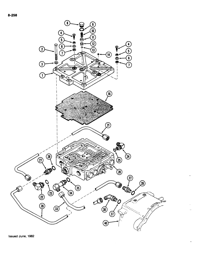 Схема запчастей Case IH 4490 - (8-258) - POWER SHIFT CONTROL VALVE SYSTEM (08) - HYDRAULICS