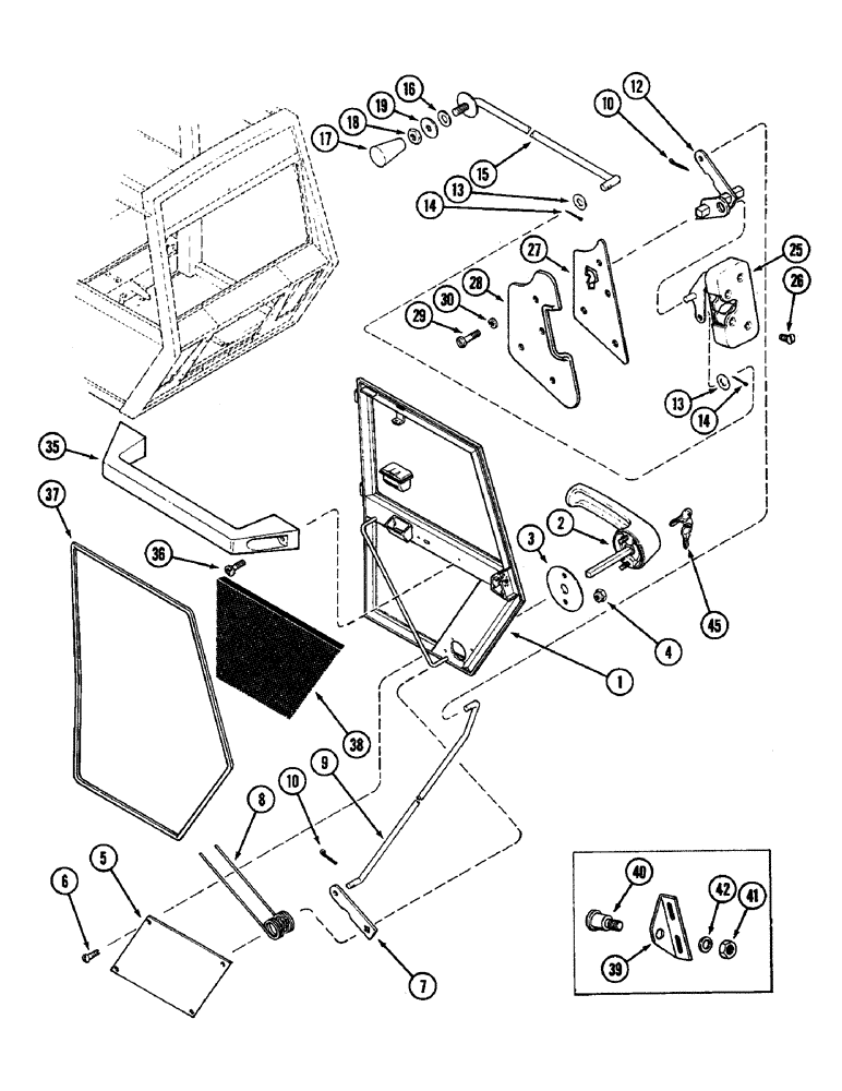 Схема запчастей Case IH 4890 - (9-410) - CAB, DOOR ASSEMBLY (09) - CHASSIS/ATTACHMENTS