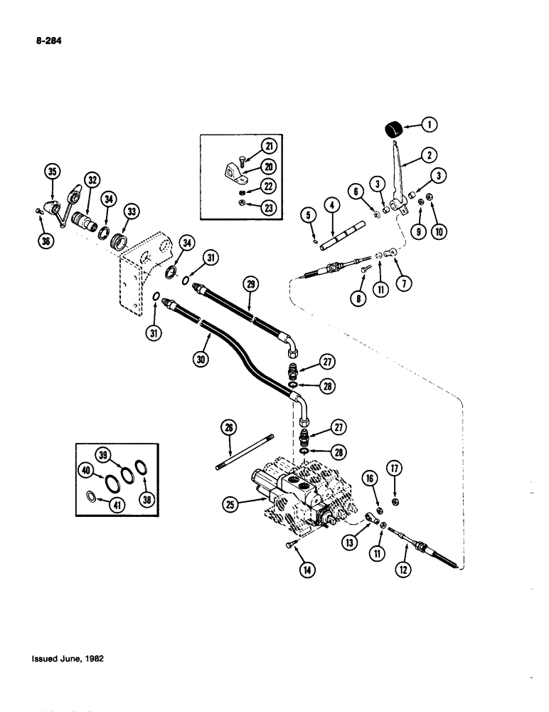 Схема запчастей Case IH 4490 - (8-284) - REMOTE HYDRAULIC ATTACHMENT, THIRD CIRCUIT, PRIOR TO P.I.N. 8860450 (08) - HYDRAULICS