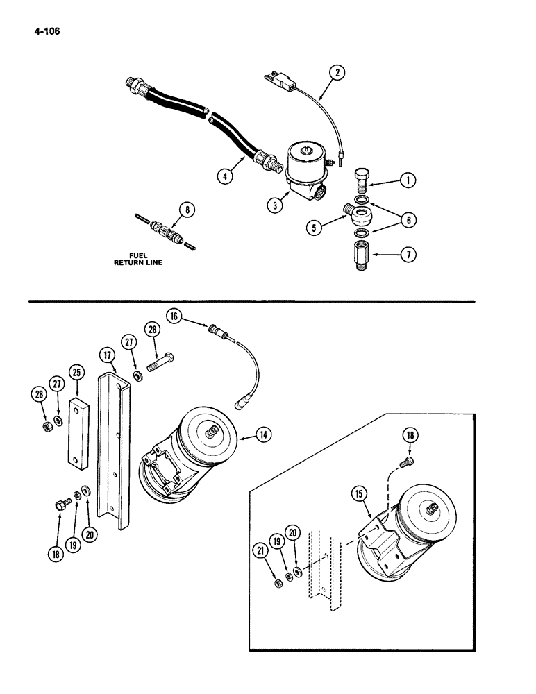 Схема запчастей Case IH 2094 - (4-106) - ENGINE AUTOMATIC SHUTOFF KIT (04) - ELECTRICAL SYSTEMS