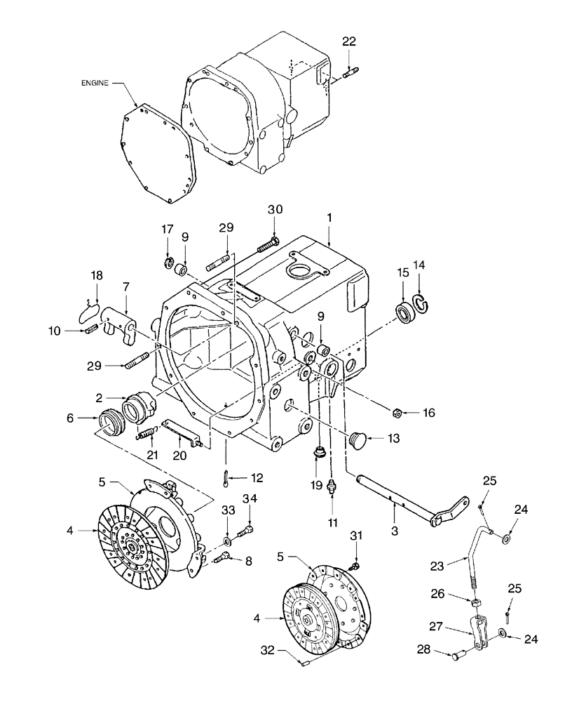 Схема запчастей Case IH FARMALL 31 - (03.03) - CLUTCH & CLUTCH CASE, W/HST (03) - TRANSMISSION