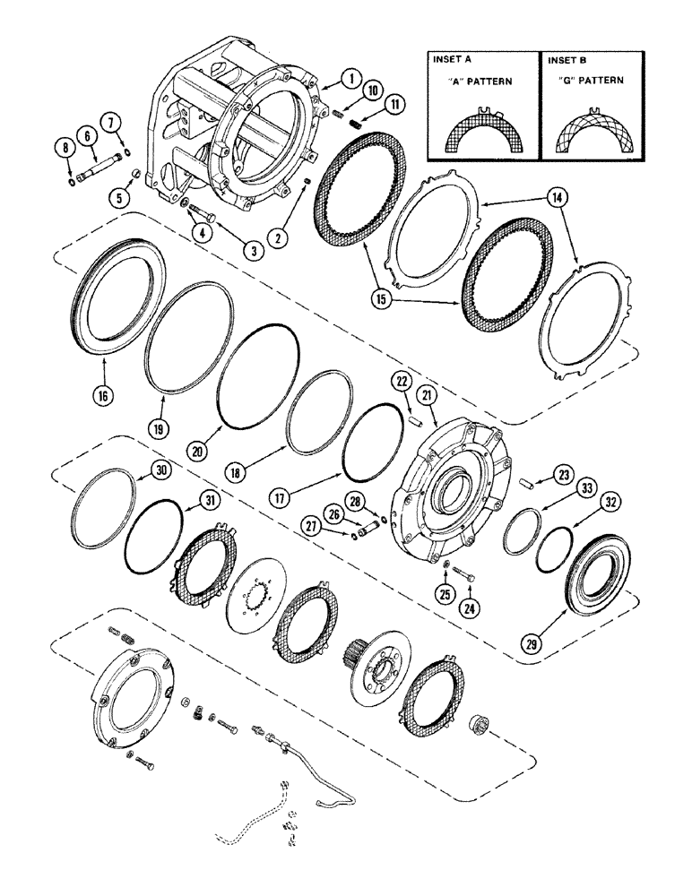 Схема запчастей Case IH 2394 - (6-030) - TRANSMISSION, (C1) AND (C4) CLUTCHES, PRIOR TO TRANSMISSION SERIAL NO. 16260432 (06) - POWER TRAIN